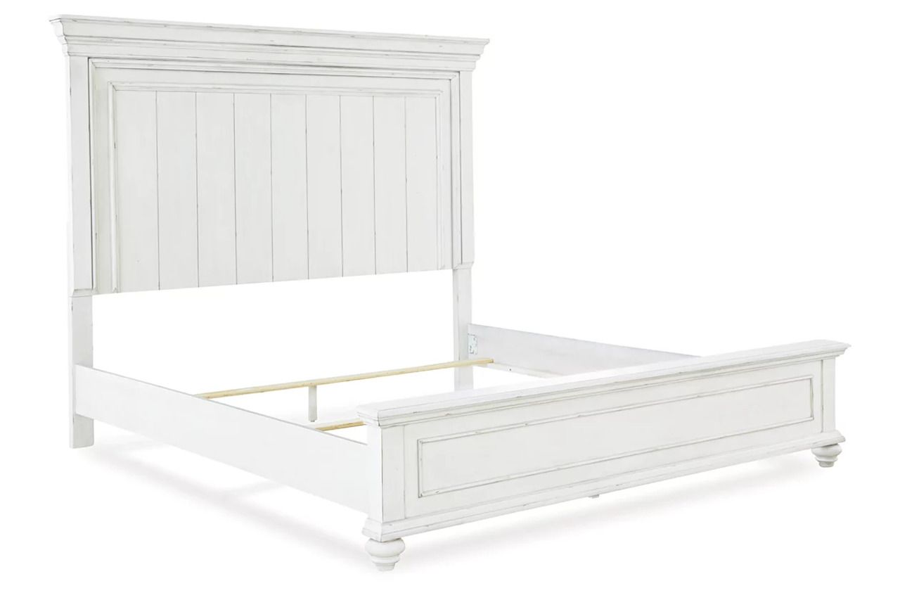 Kanwyn Queen Panel Bed In White Wash B777B2
