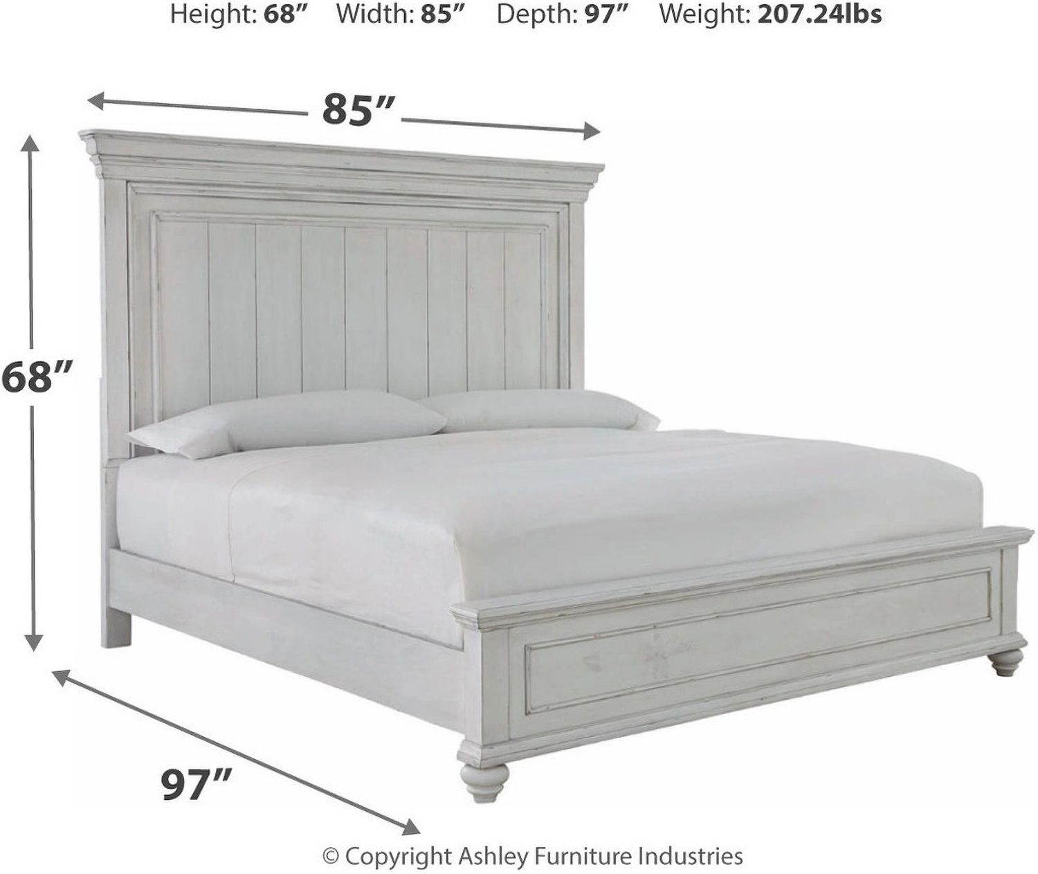 Kanwyn King Panel Bed In White Wash B777B8
