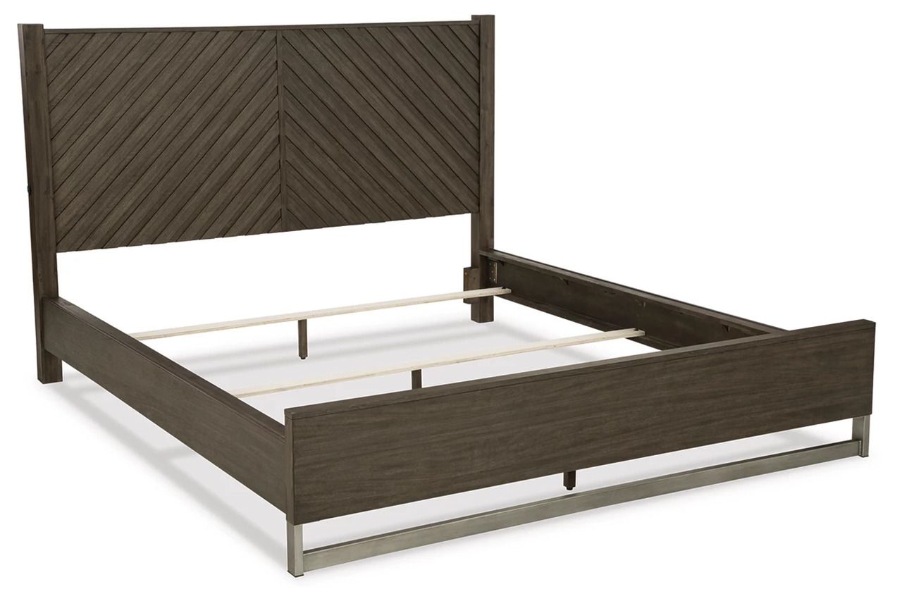 Arkenton King Panel Bed In Grayish Brown B786B4