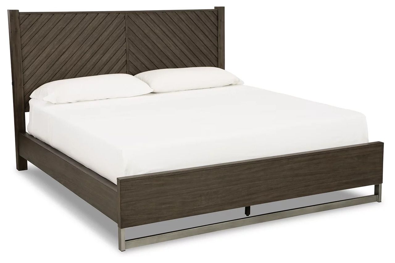 Arkenton California King Panel Bed In Grayish Brown B786B5