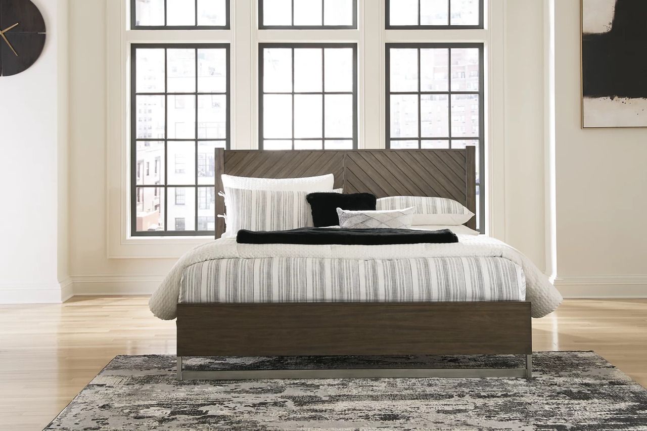 Arkenton California King Panel Bed In Grayish Brown B786B5