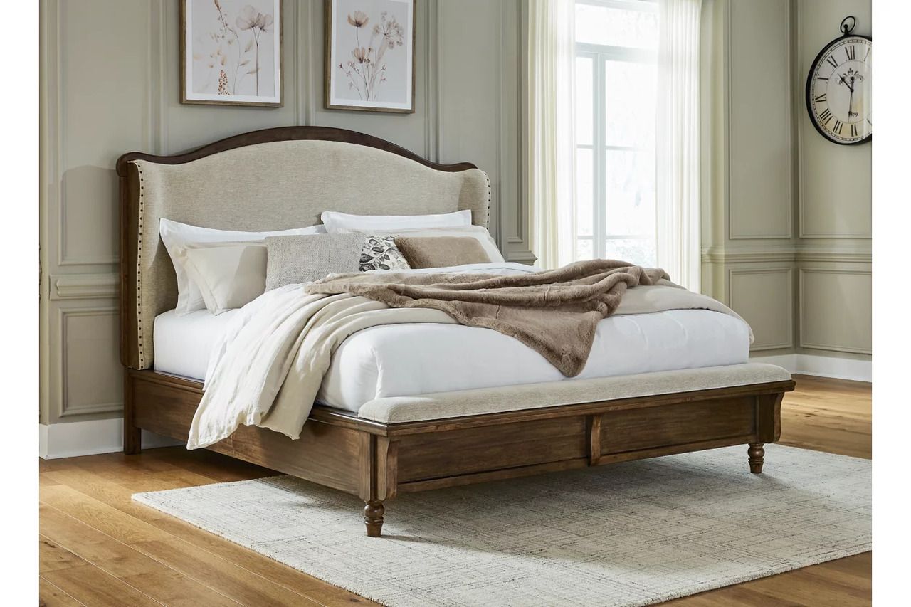 Sturlayne Queen Upholstered Panel Bed In Brown B787B2