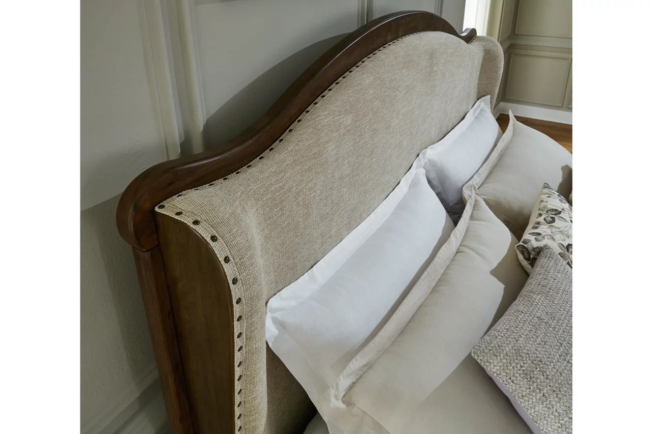 Sturlayne King Upholstered Panel Bed In Brown B787B4