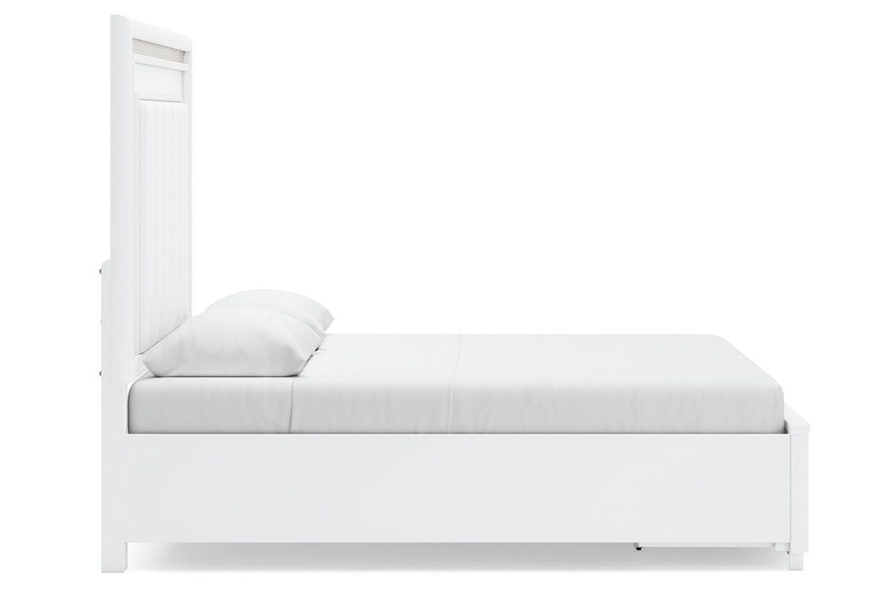 Chalanna Queen Upholstered Storage Bed In White B822B2