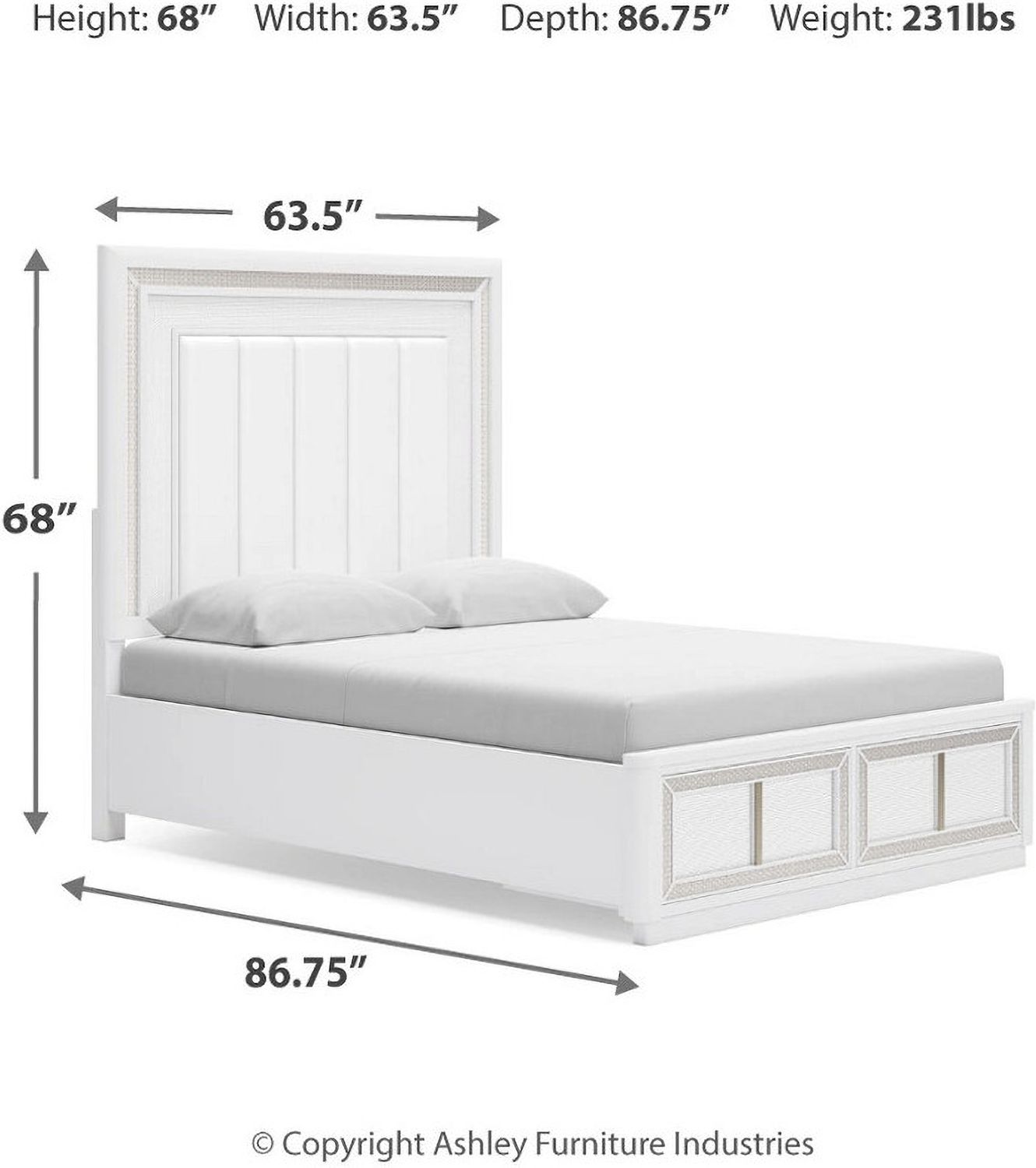 Chalanna Queen Upholstered Storage Bed In White B822B2