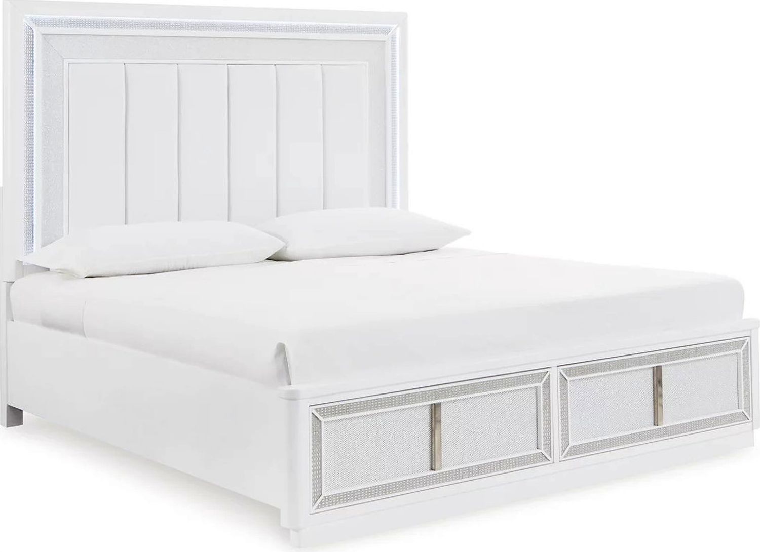 Chalanna California King Upholstered Storage Bed In White B822B5