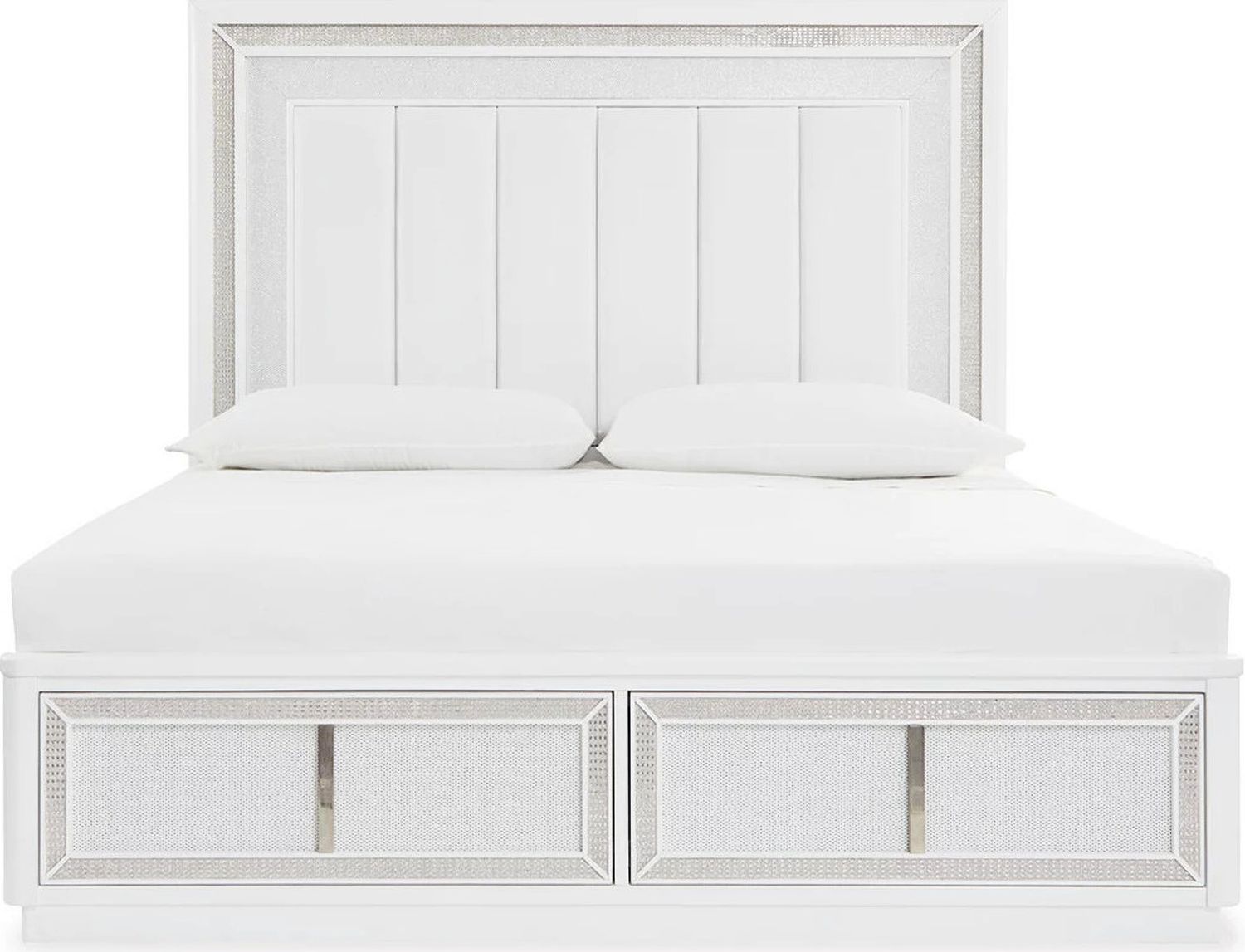 Chalanna California King Upholstered Storage Bed In White B822B5