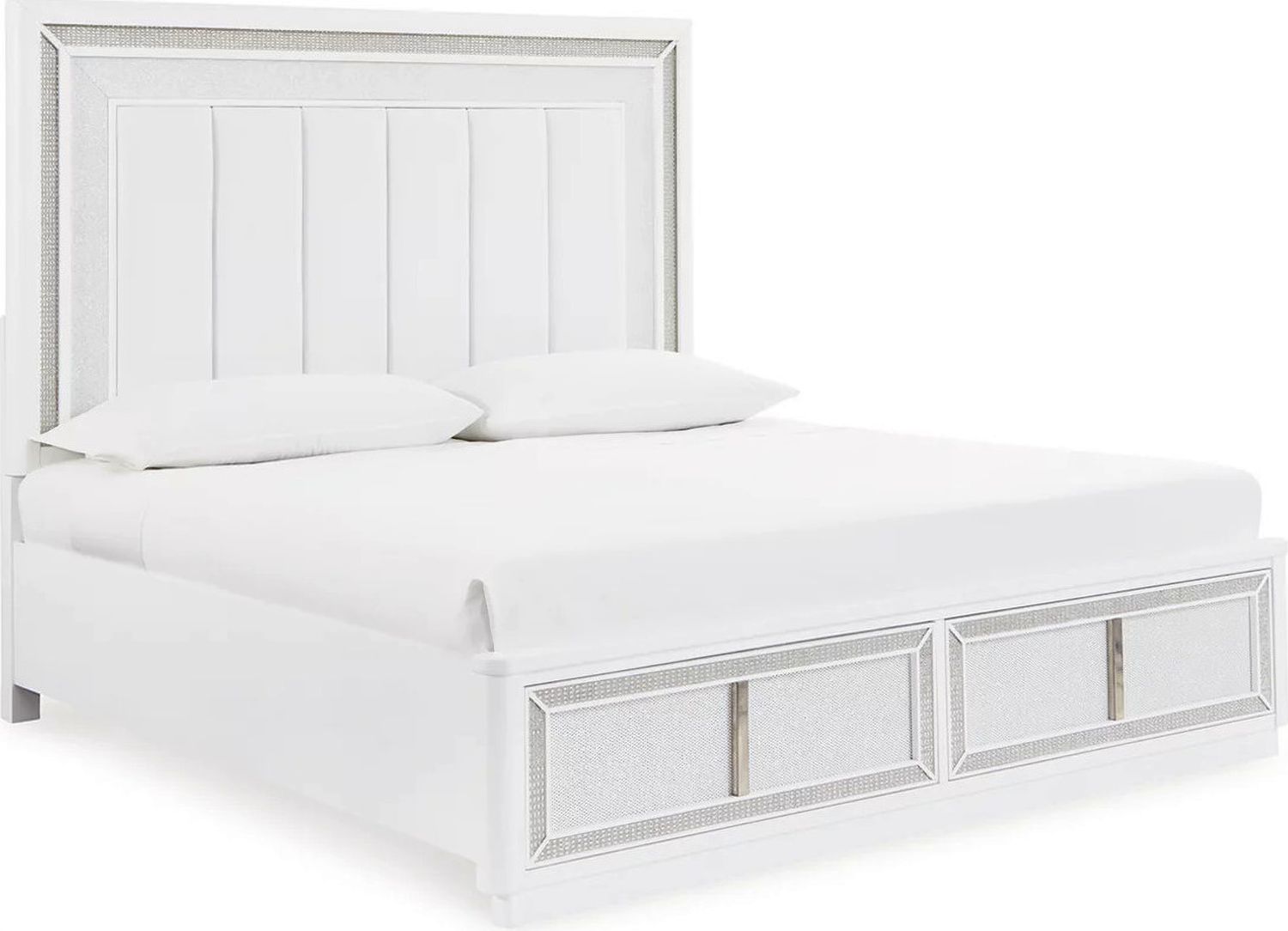 Chalanna California King Upholstered Storage Bed In White B822B5