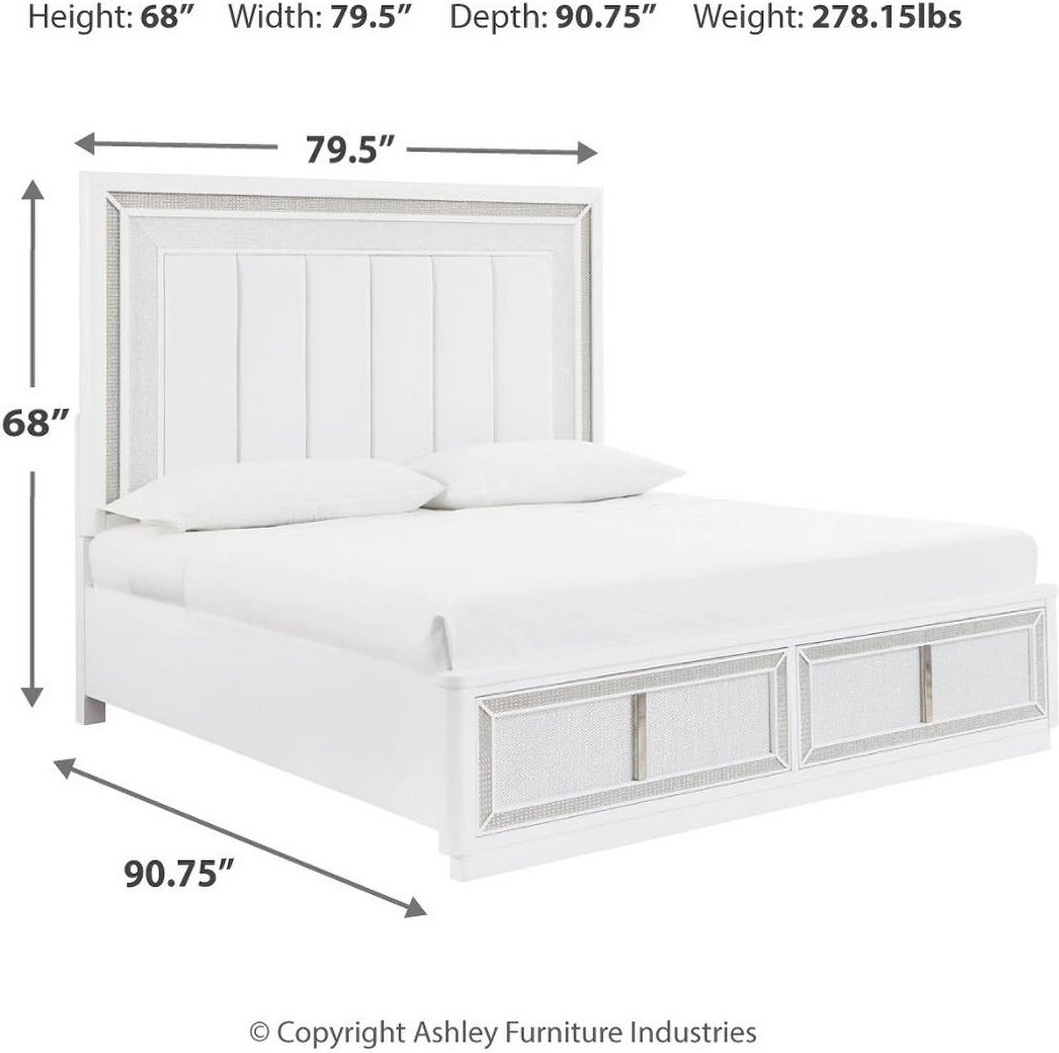 Chalanna California King Upholstered Storage Bed In White B822B5