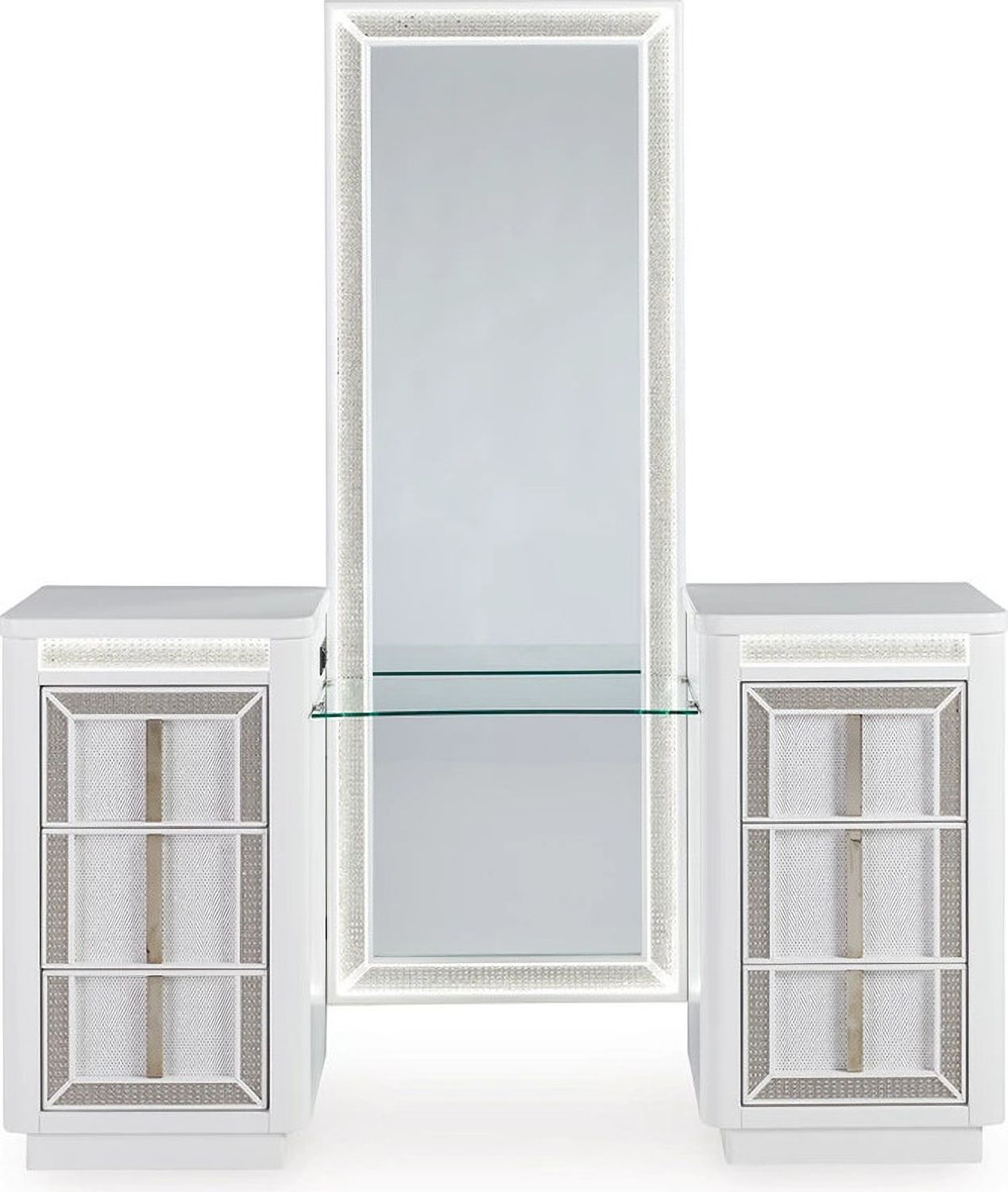 Chalanna Vanity with Mirror In White B822B7