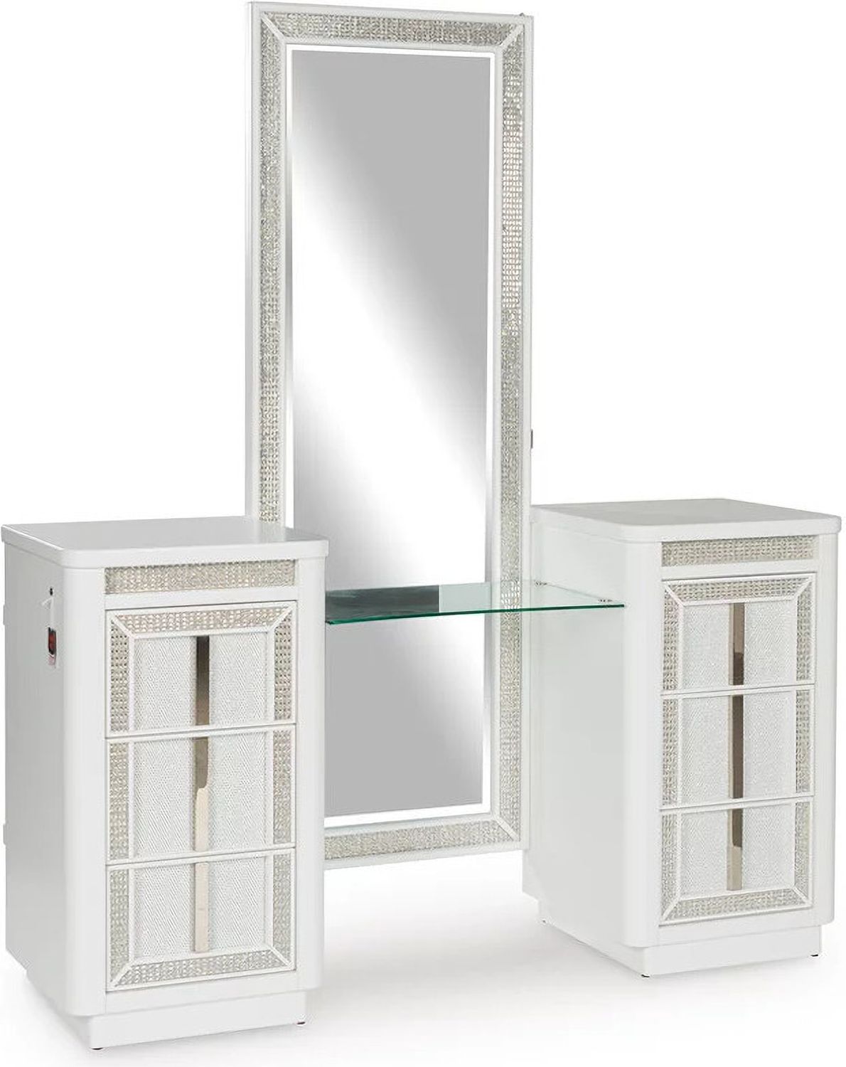 Chalanna Vanity with Mirror In White B822B7
