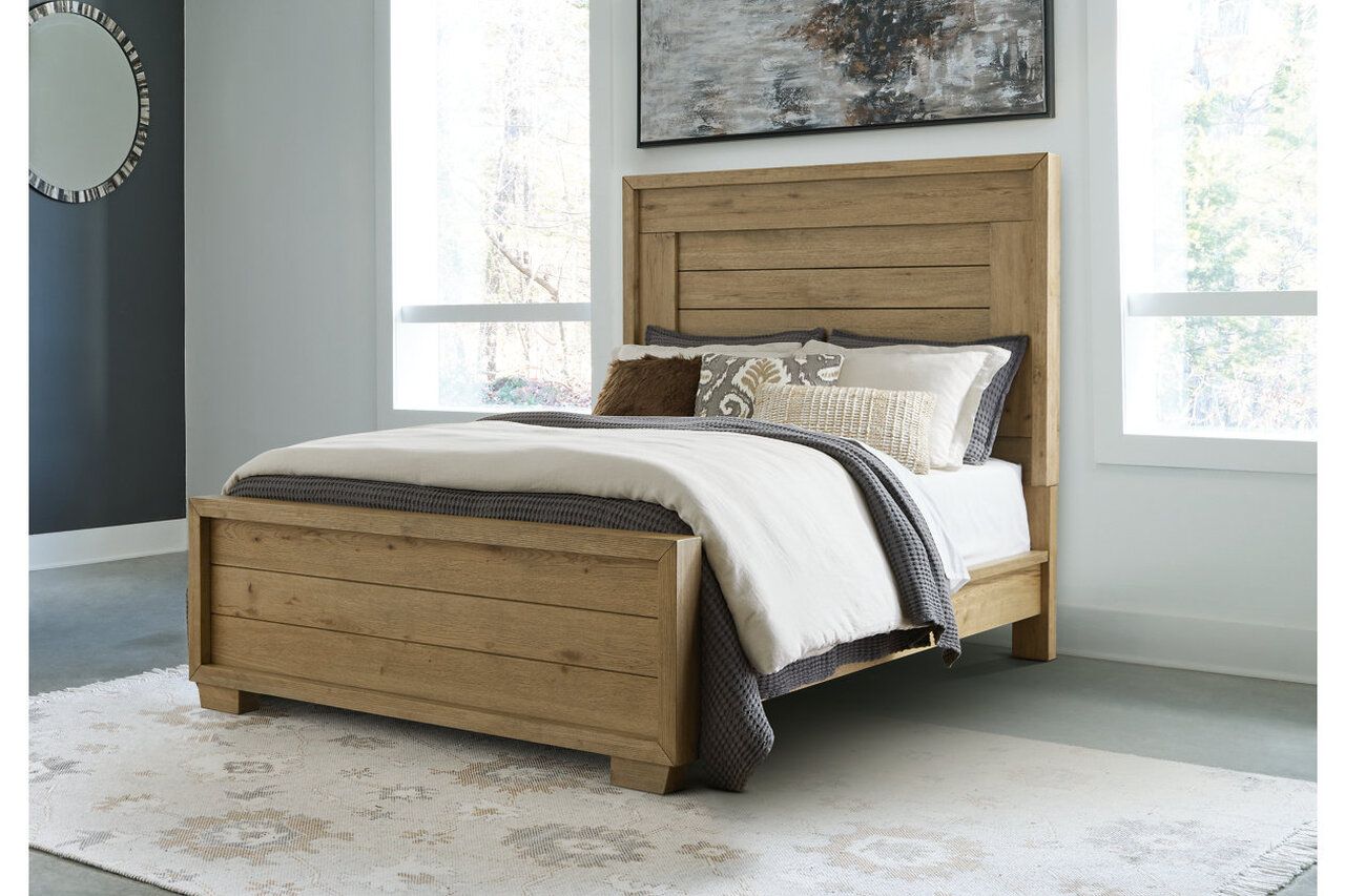 Galliden Queen Panel Bed In Light Brown B841B2