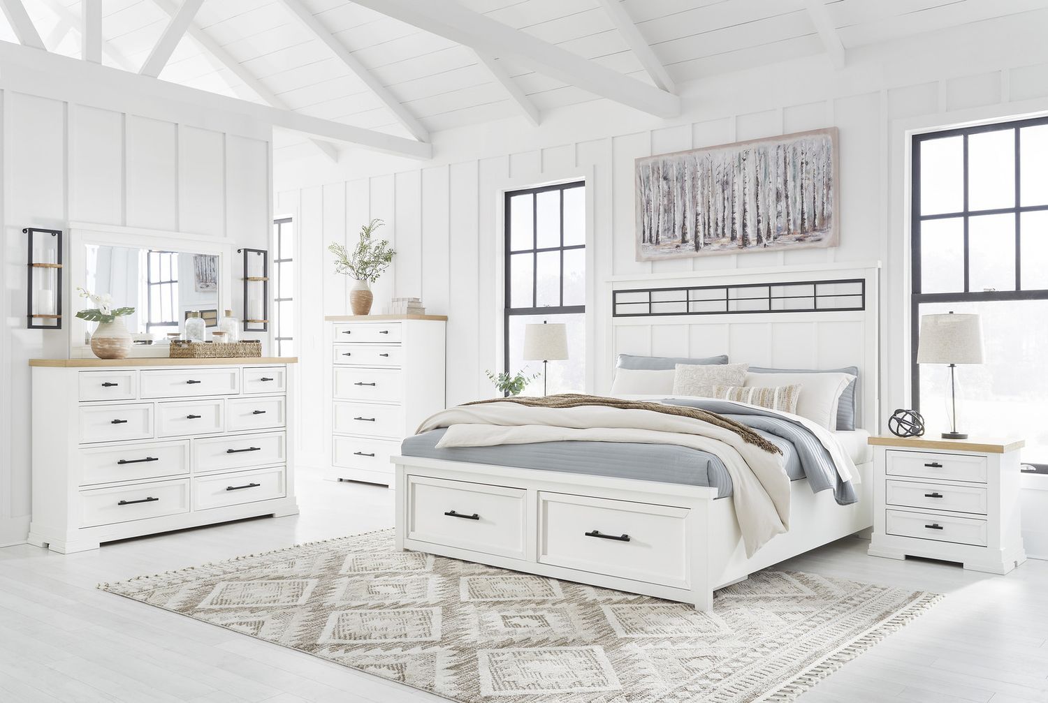 Ashbryn Dresser In White/Natural B84431