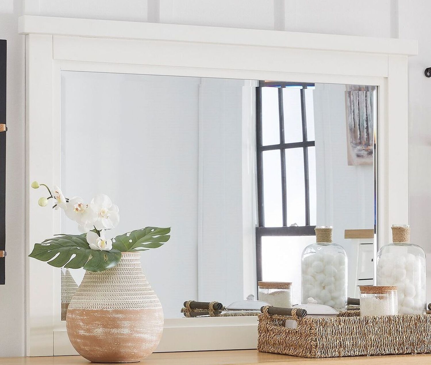 Ashbryn Bedroom Mirror In White/Natural B84436