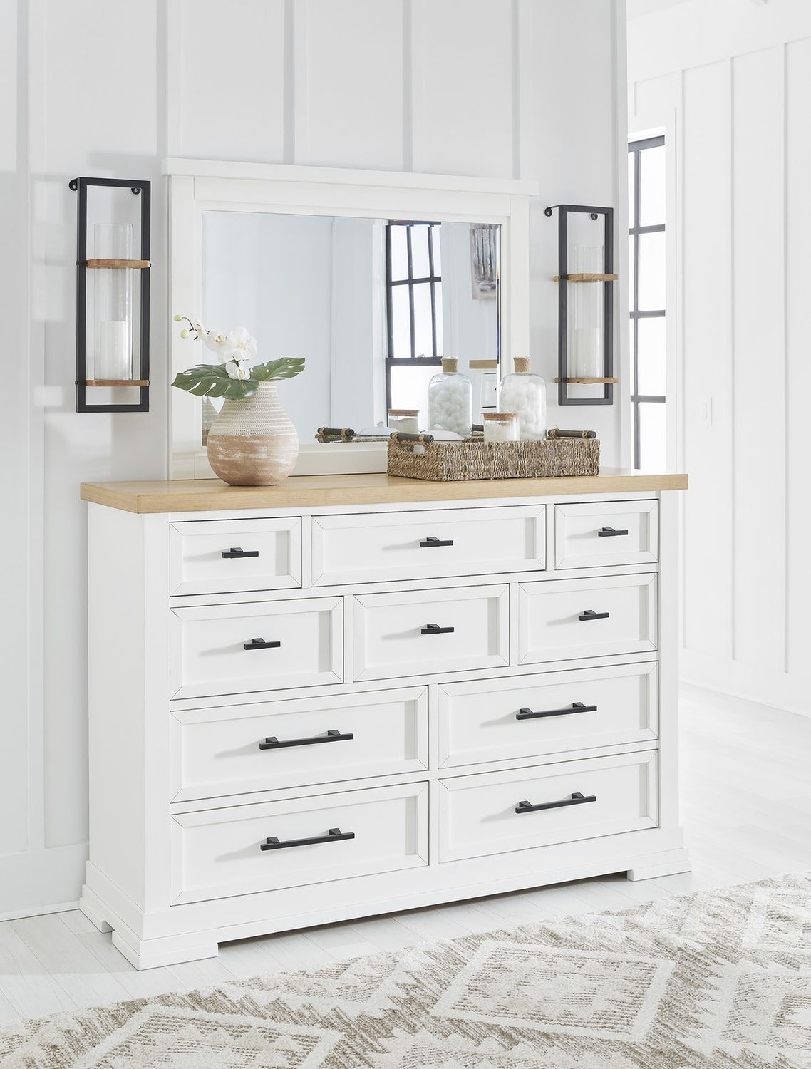 Ashbryn Bedroom Mirror In White/Natural B84436