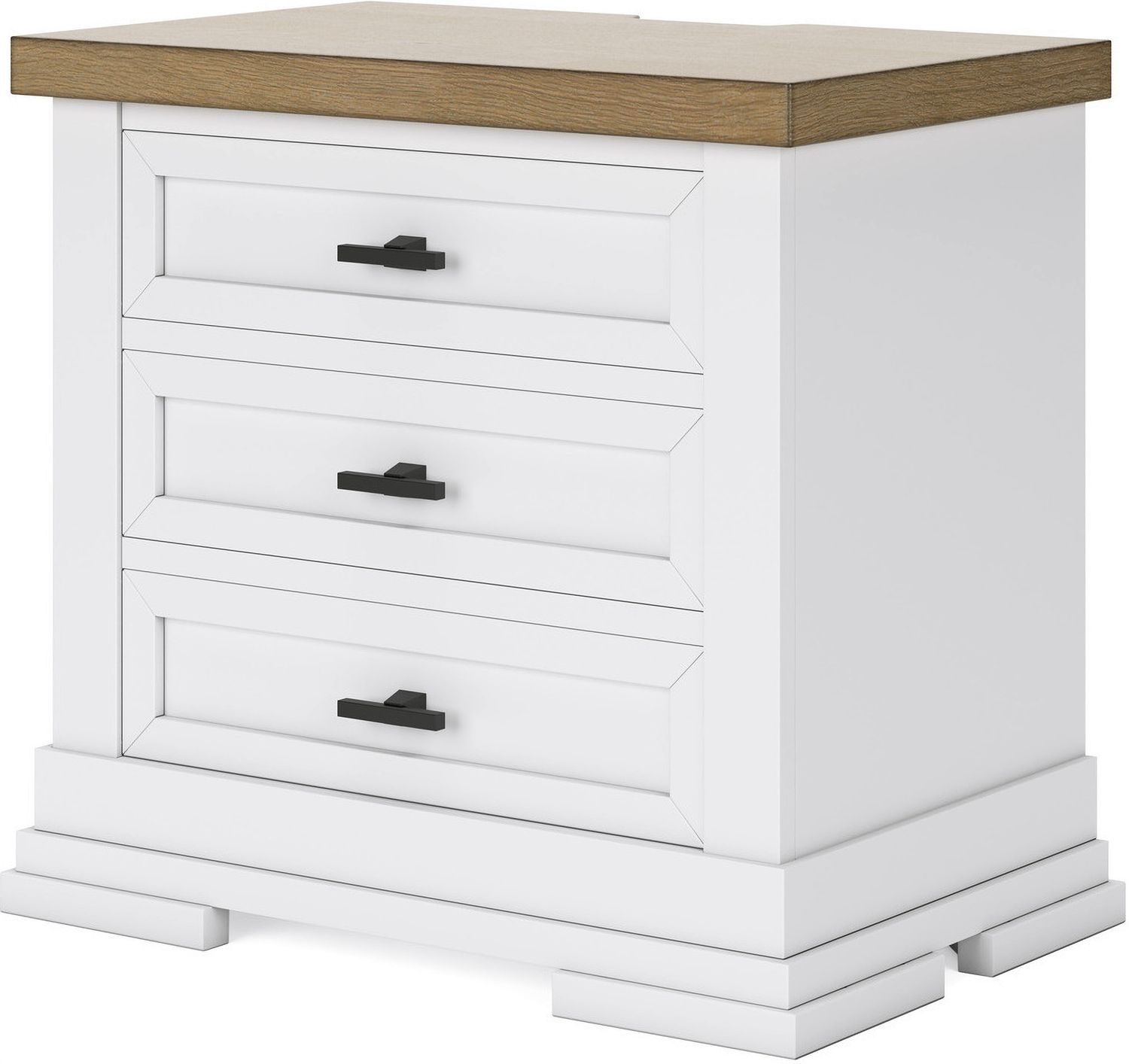 Ashbryn Nightstand In White/Natural B84493