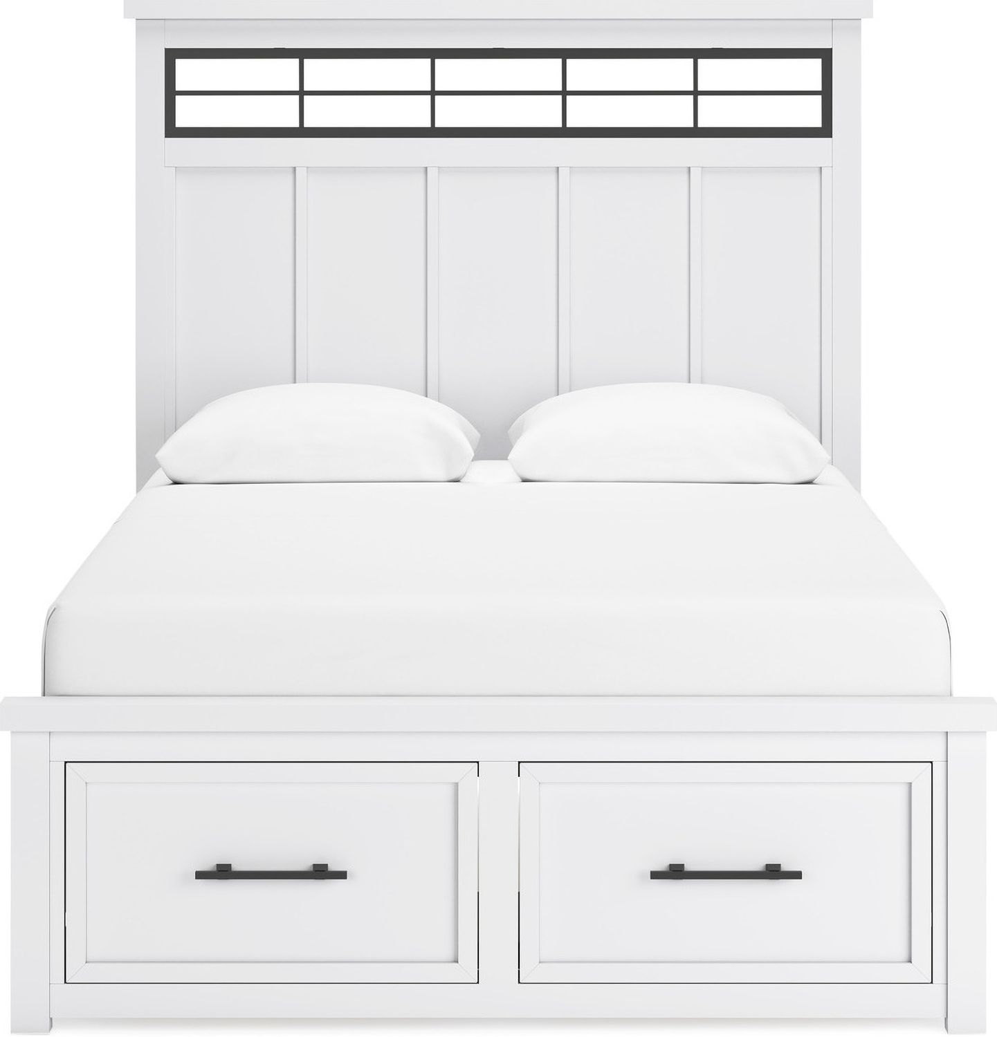 Ashbryn White And Natural Queen Panel Storage Bed B844B2