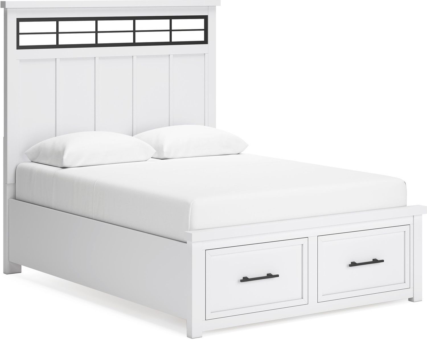 Ashbryn White And Natural Queen Panel Storage Bed B844B2