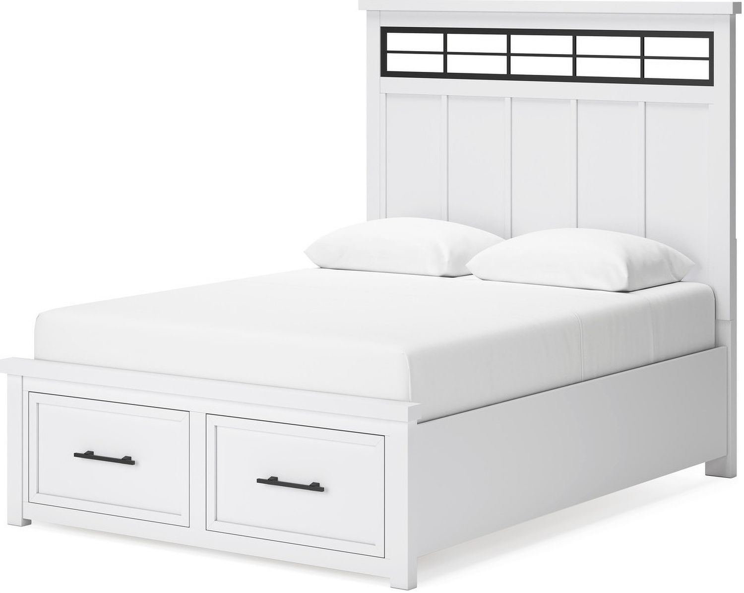 Ashbryn White And Natural Queen Panel Storage Bed B844B2