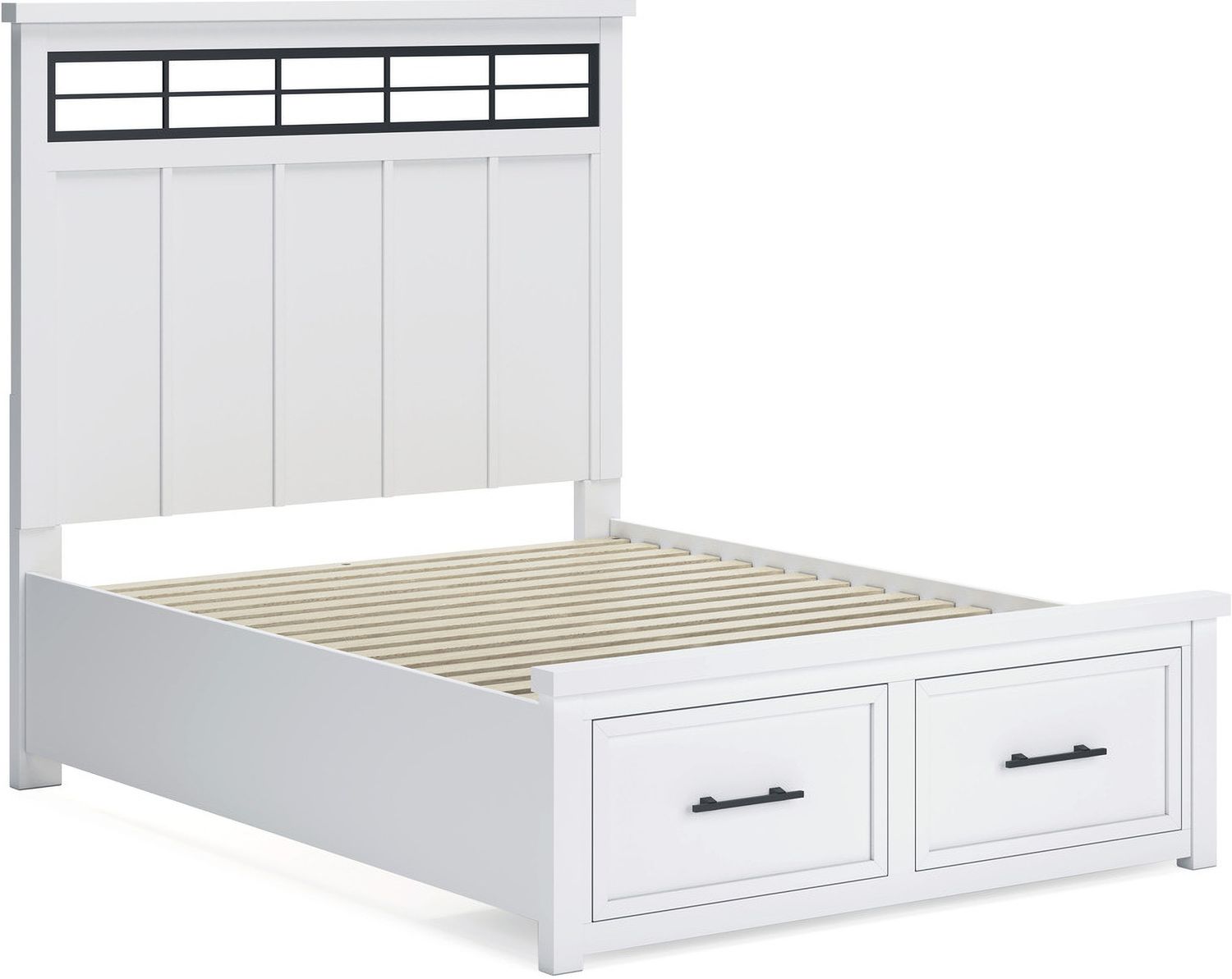 Ashbryn White And Natural Queen Panel Storage Bed B844B2