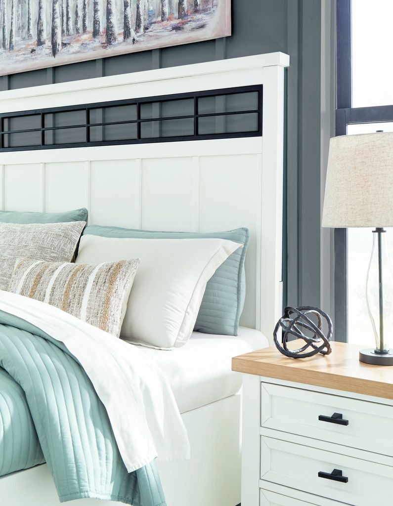 Ashbryn White And Natural Queen Panel Storage Bed B844B2