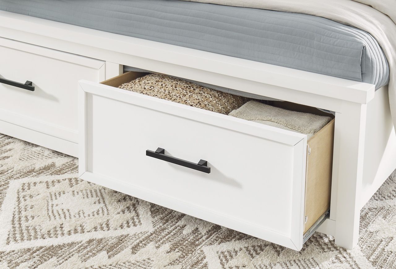 Ashbryn White And Natural Queen Panel Storage Bed B844B2