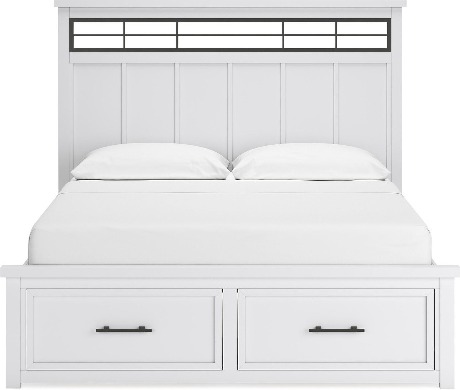 Ashbryn California King Panel Storage Bed In White/Natural B844B5