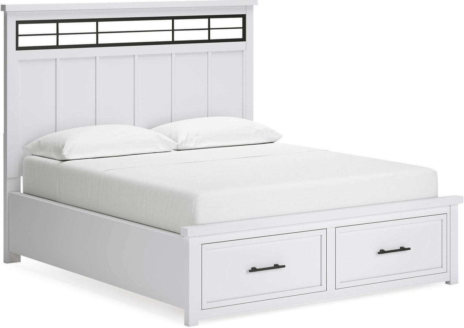Ashbryn California King Panel Storage Bed In White/Natural B844B5
