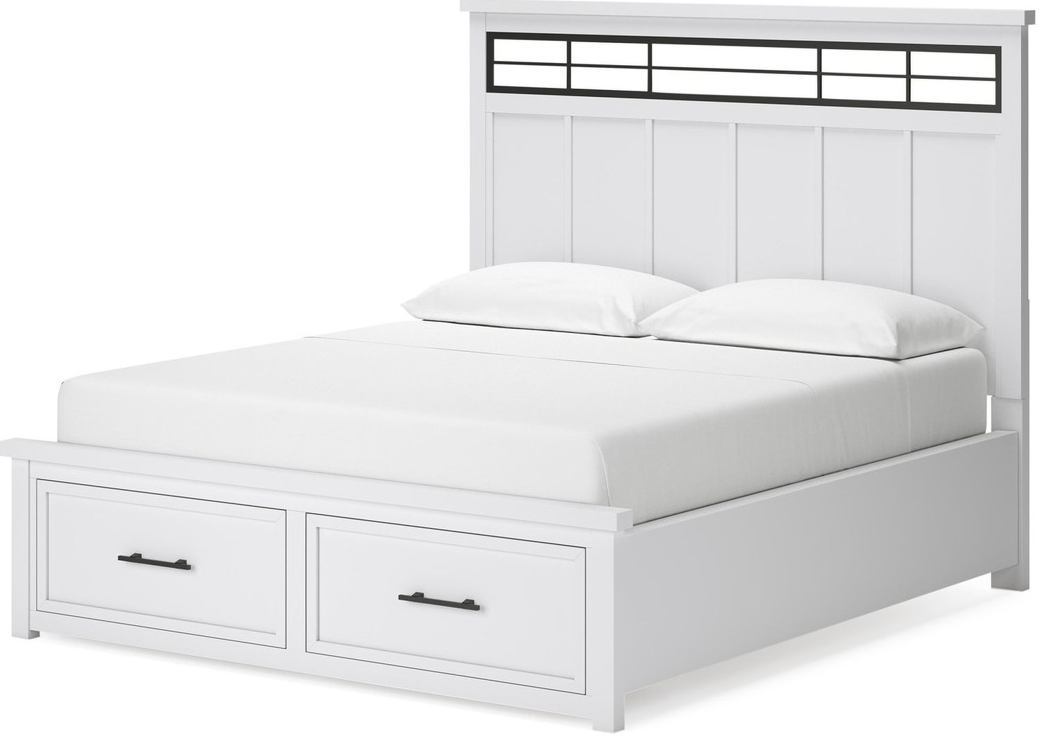 Ashbryn California King Panel Storage Bed In White/Natural B844B5
