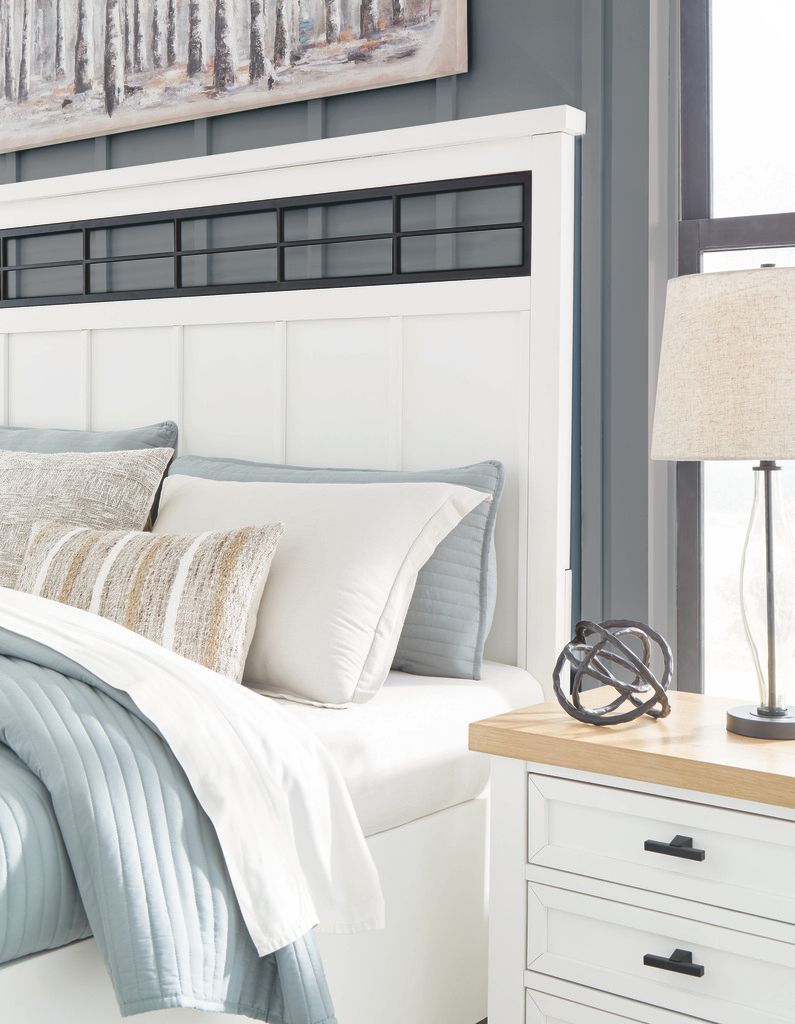 Ashbryn California King Panel Storage Bed In White/Natural B844B5