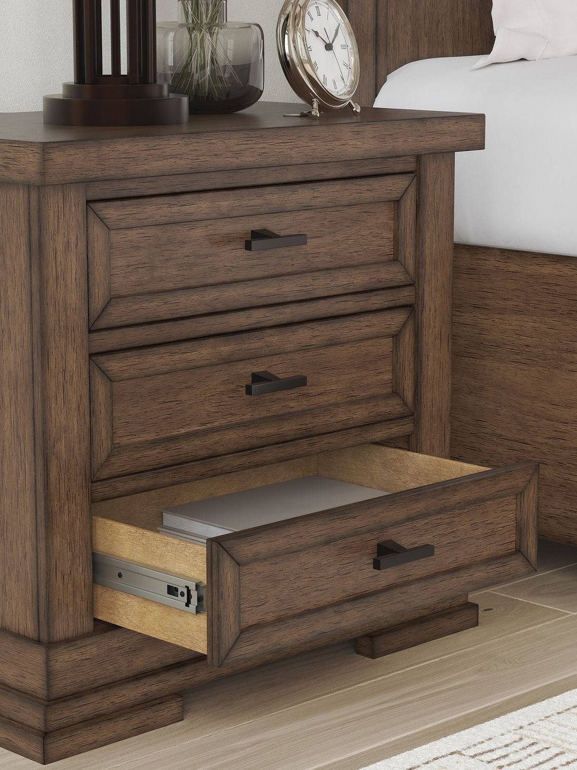 Taffenbrook Nightstand In Medium Brown B84993