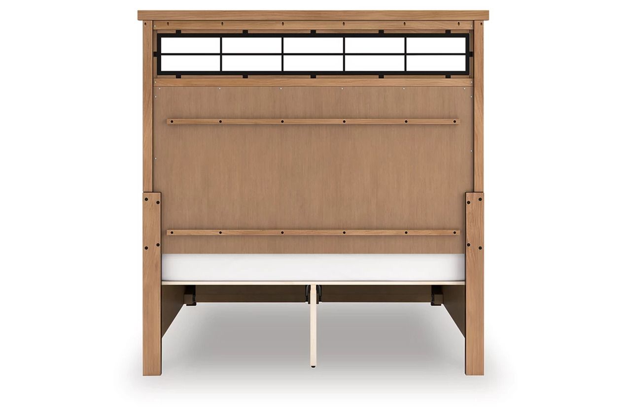 Taffenbrook Queen Panel Storage Bed In Medium Brown B849B2