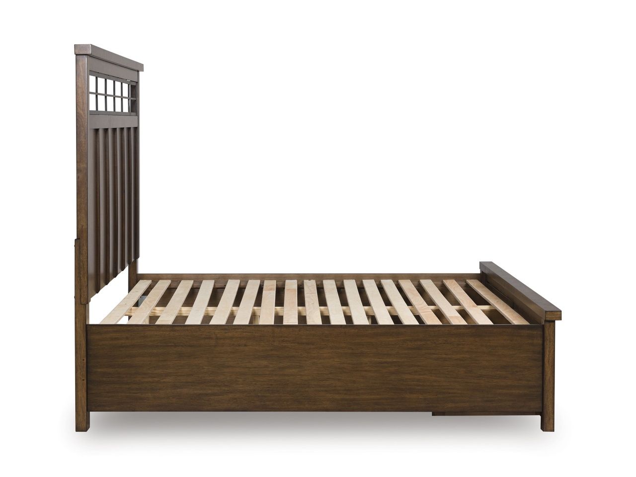 Taffenbrook Queen Panel Storage Bed In Medium Brown B849B2