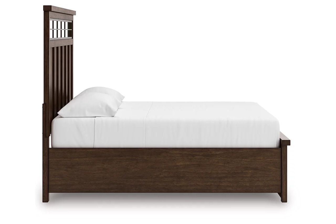 Taffenbrook King Panel Storage Bed In Medium Brown B849B4