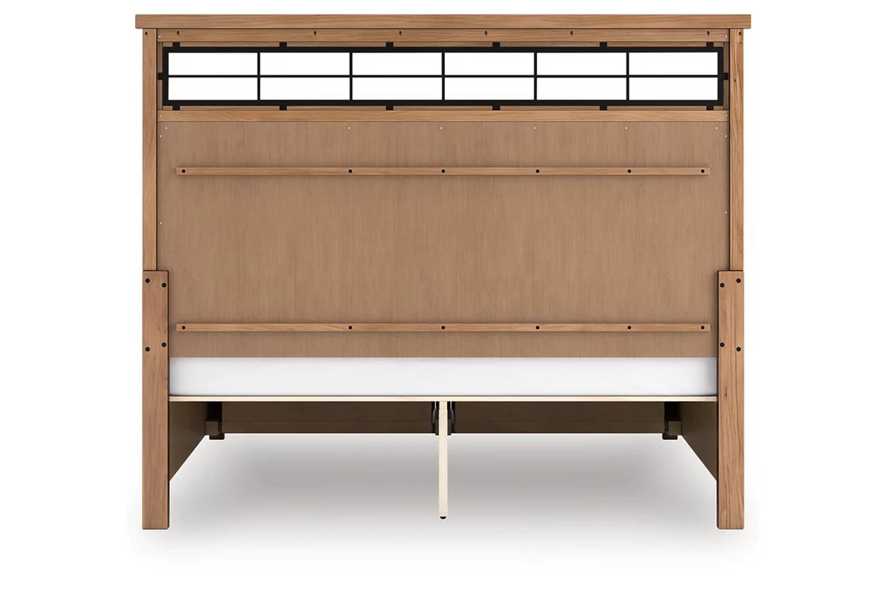 Taffenbrook King Panel Storage Bed In Medium Brown B849B4