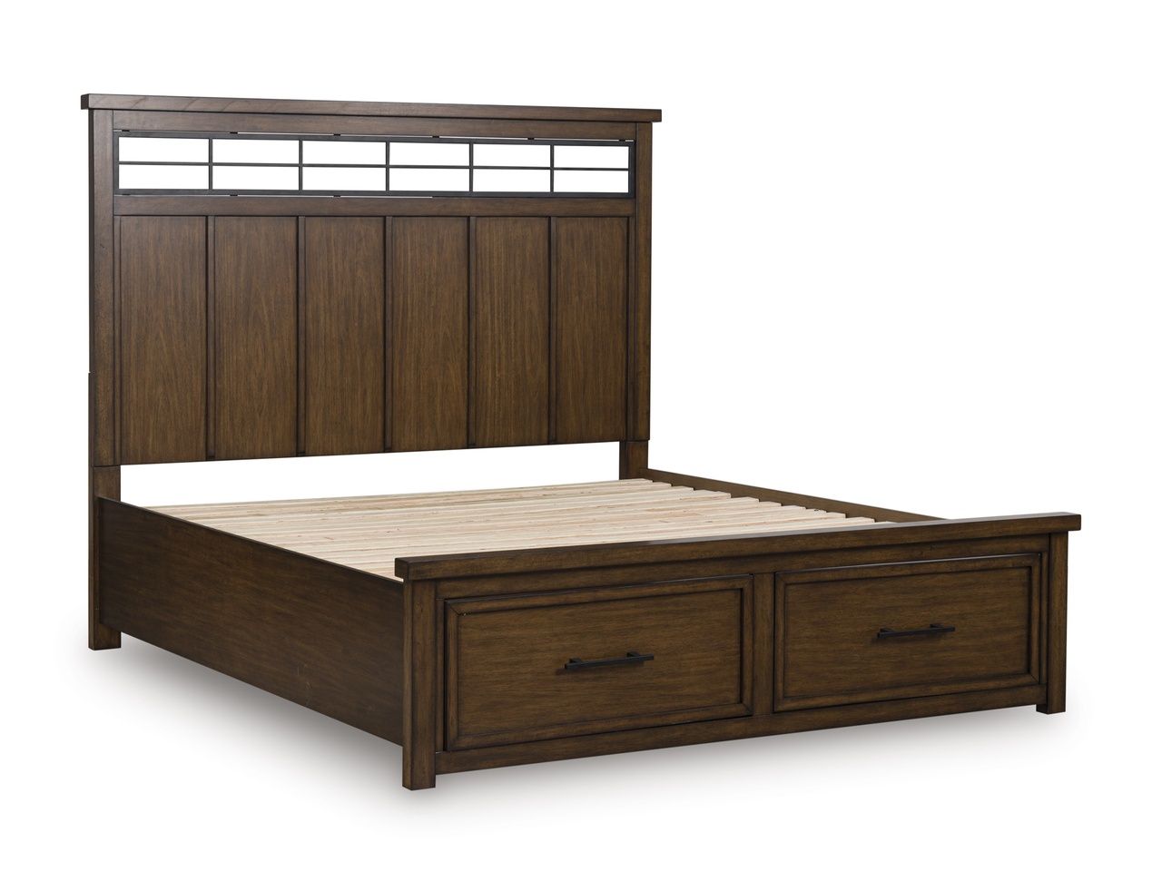 Taffenbrook California King Panel Storage Bed In Medium Brown B849B5