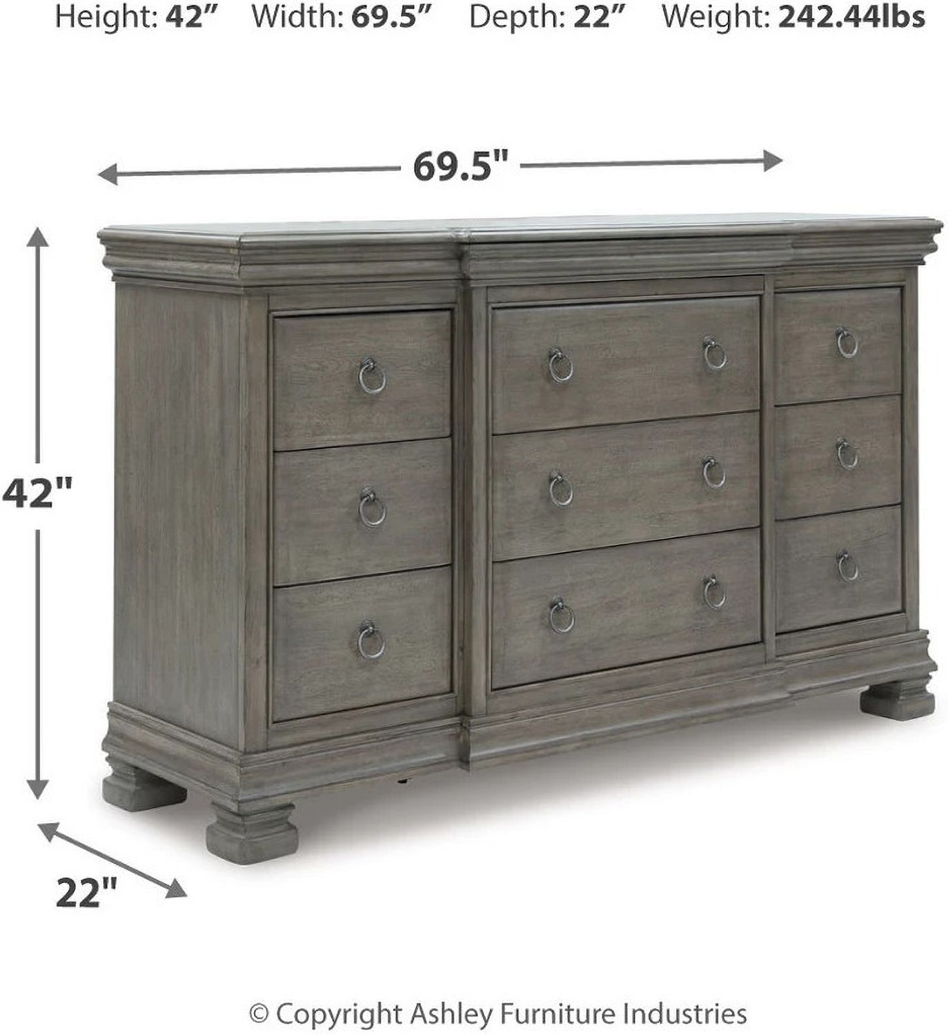 Lexorne Gray Dresser B92431