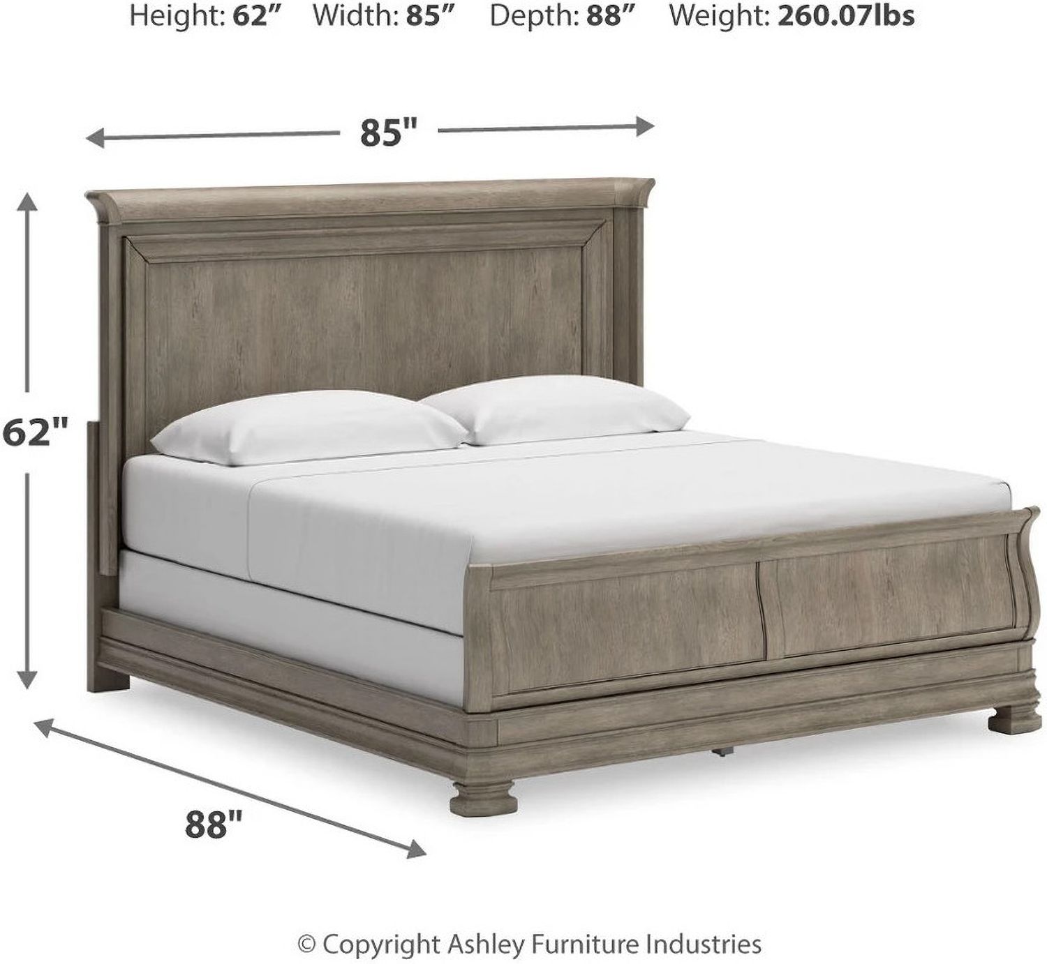 Lexorne King Sleigh Bed In Gray B924B4