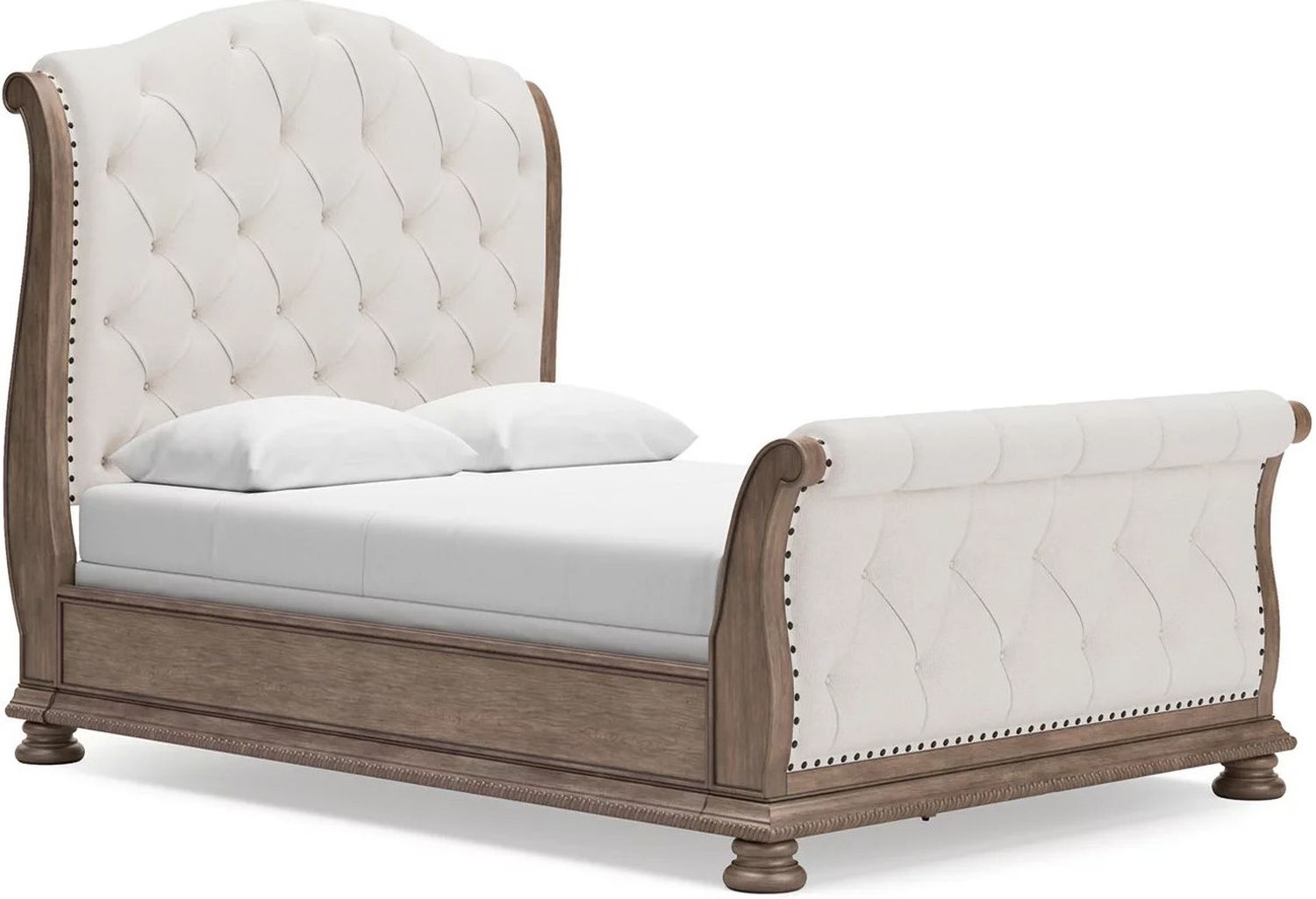 Ardenfield Queen Upholstered Sleigh Bed In Light Brown B944B2