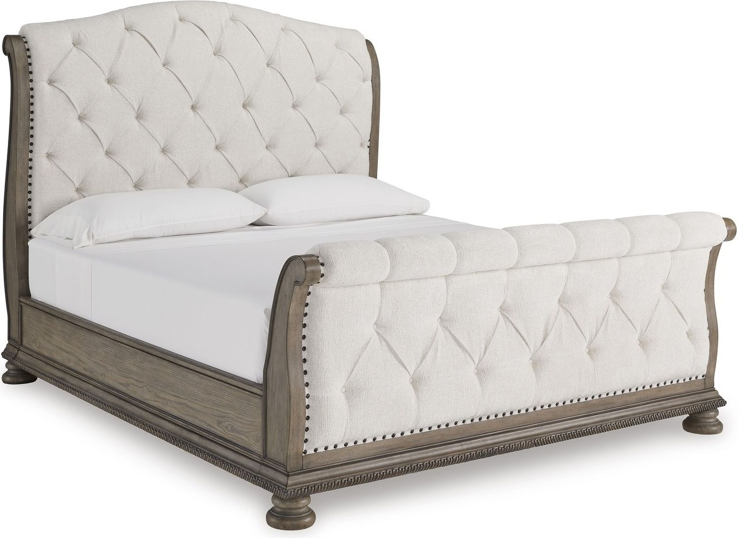 Ardenfield Queen Upholstered Sleigh Bed In Light Brown B944B2