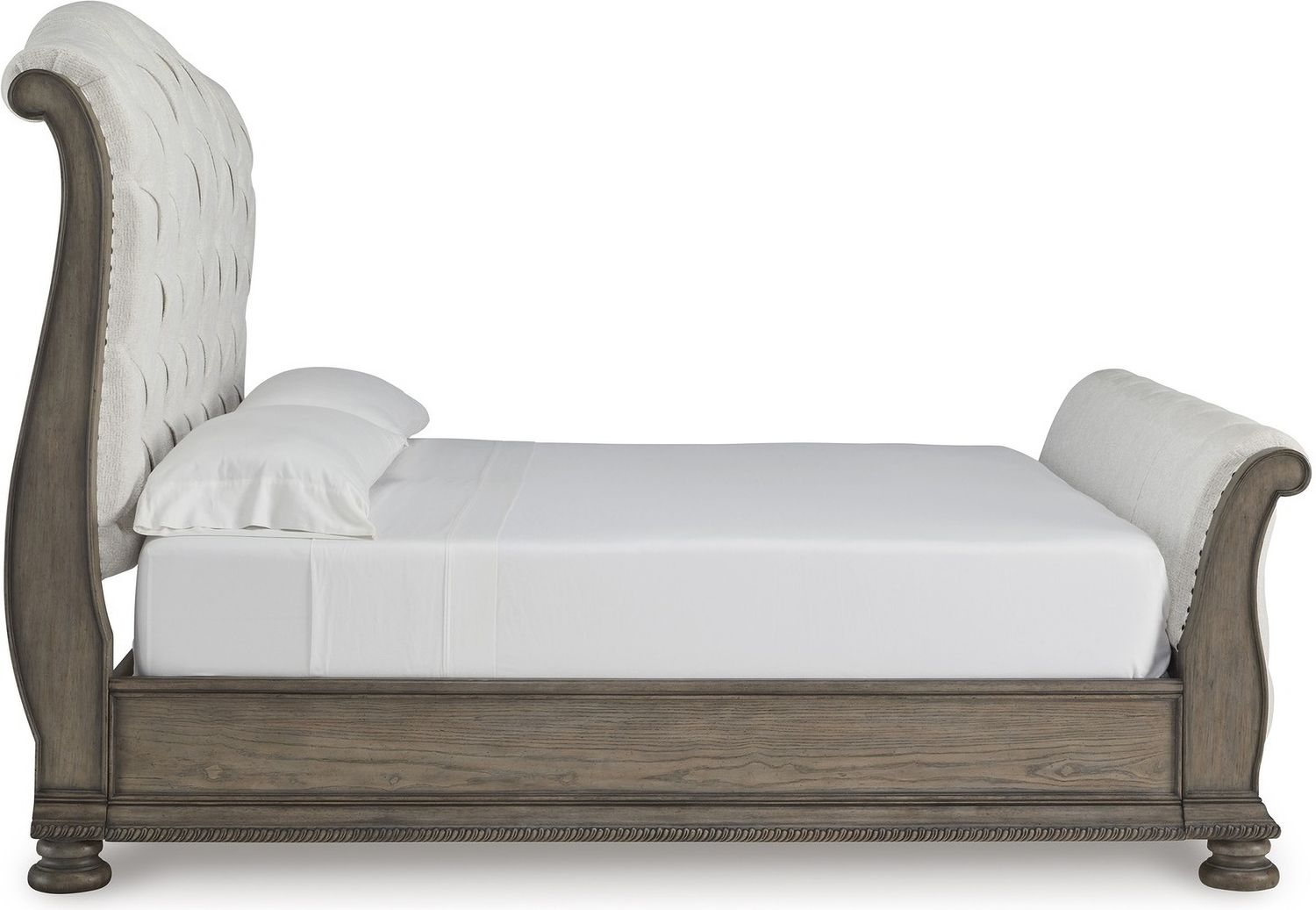 Ardenfield Queen Upholstered Sleigh Bed In Light Brown B944B2