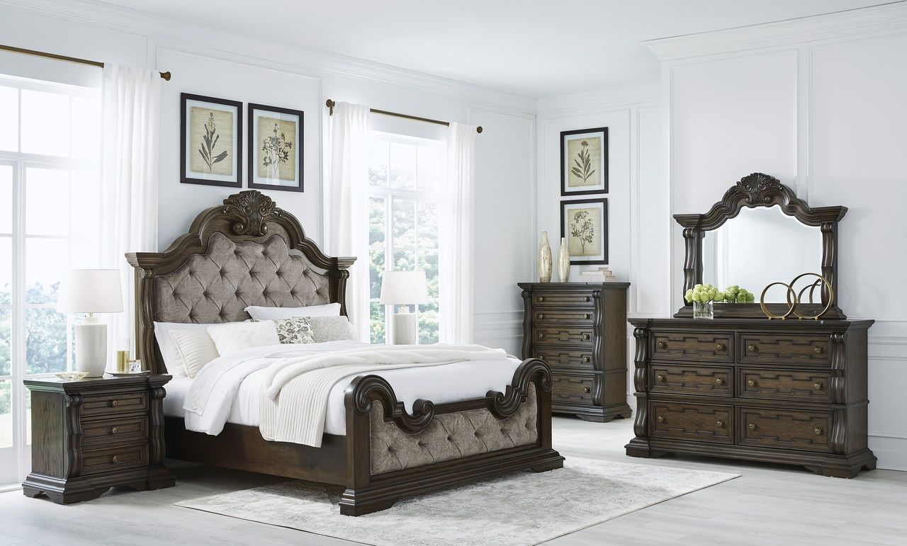 Maylee Bedroom Mirror In Dark Brown B94736