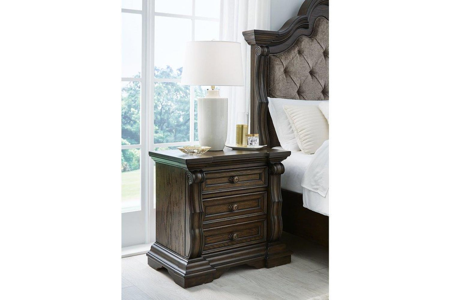 Maylee Nightstand In Dark Brown B94793