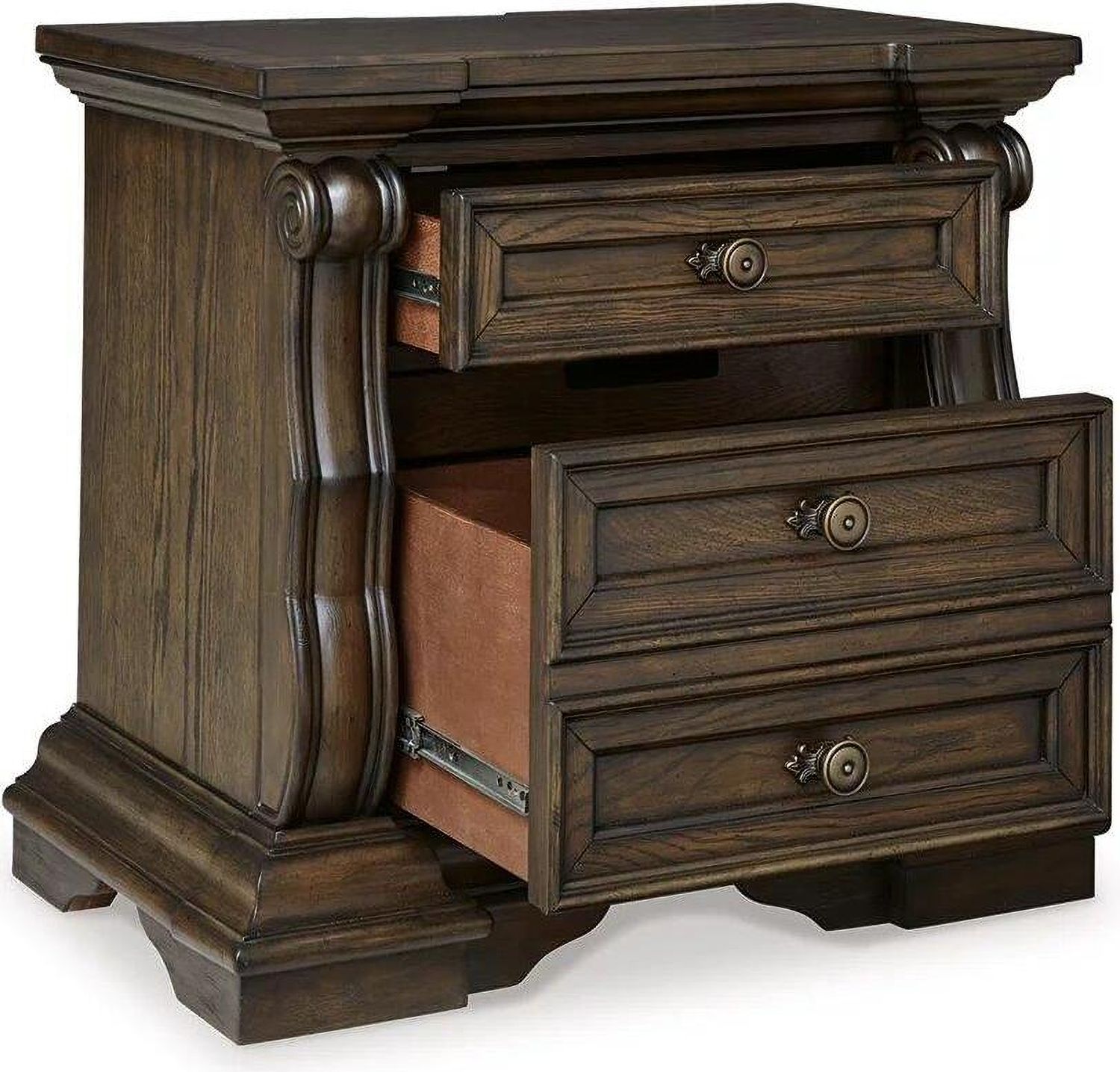 Maylee Nightstand In Dark Brown B94793