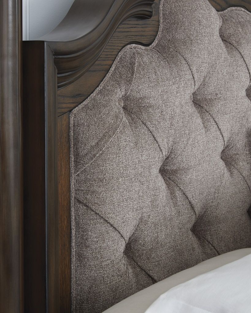Maylee King Canopy Bed In Dark Brown B947B10