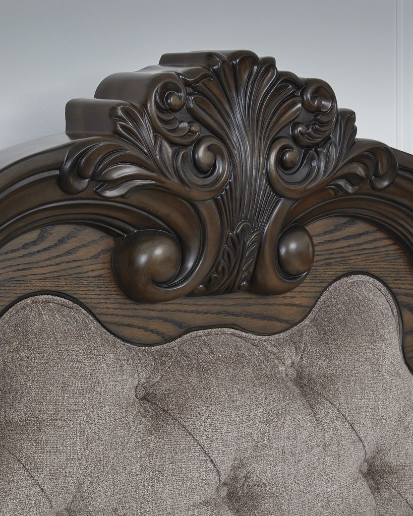 Maylee California King Canopy Bed In Dark Brown B947B11