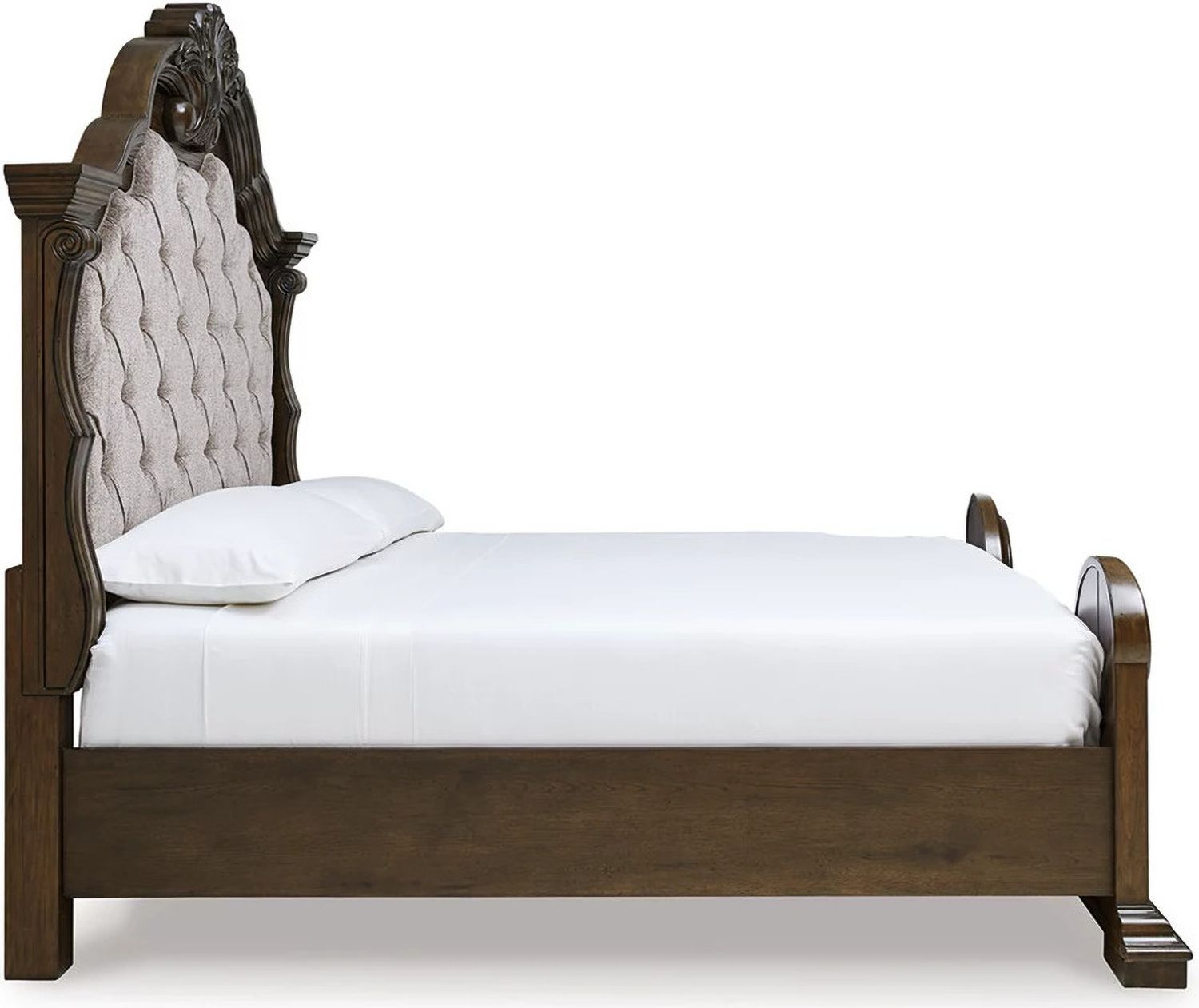 Maylee King Upholstered Bed In Dark Brown B947B4