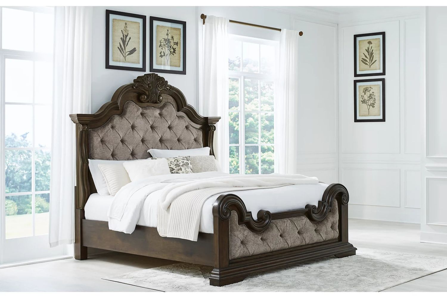 Maylee California King Upholstered Bed In Dark Brown B947B5