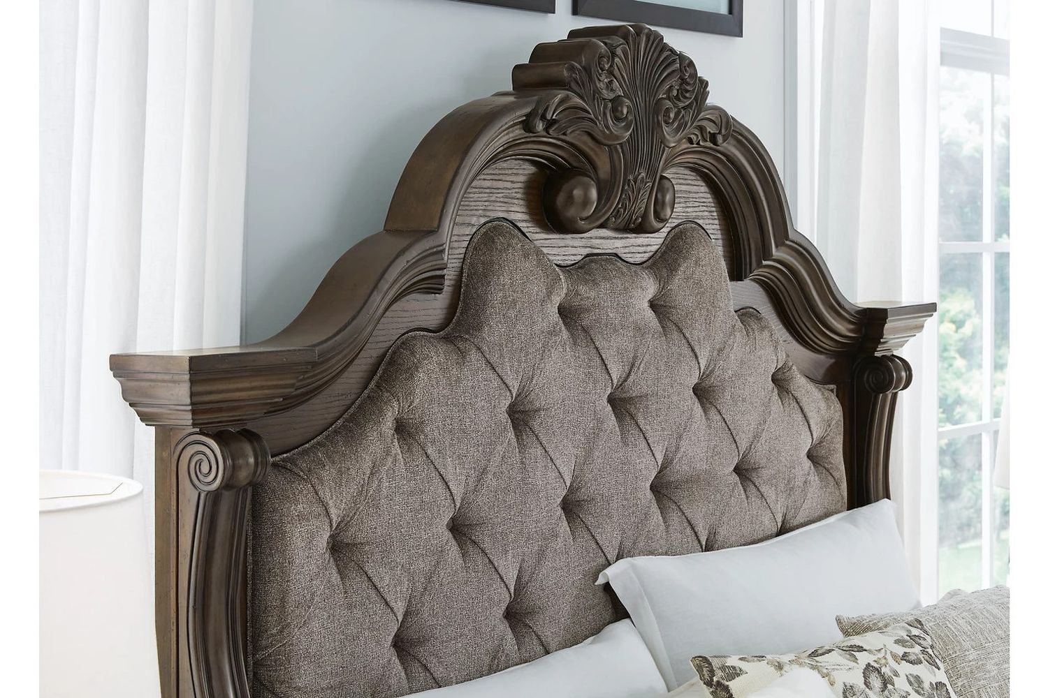 Maylee California King Upholstered Bed In Dark Brown B947B5