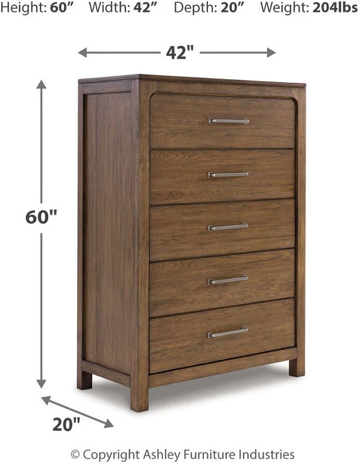 Cabalynn Light Brown Five Drawer Chest B97446